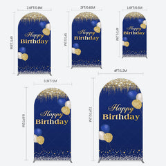 Lofaris Navy Blue Glitter Balloon Birthday Arch Backdrop