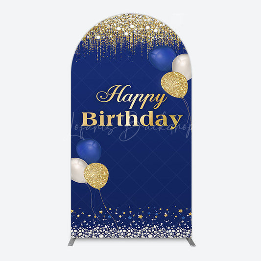 Lofaris Navy Blue Glitter Balloon Birthday Arch Backdrop