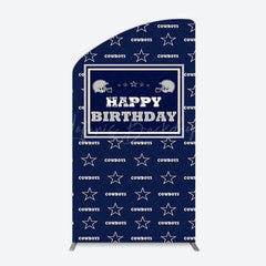 Lofaris Navy Blue White Stars Cowboys Birthday Arch Backdrop