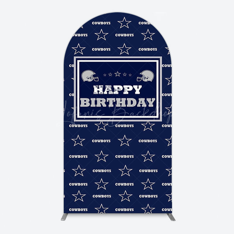 Lofaris Navy Blue White Stars Cowboys Birthday Arch Backdrop