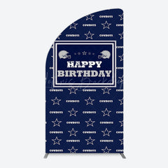 Lofaris Navy Blue White Stars Cowboys Birthday Arch Backdrop