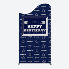 Lofaris Navy Blue White Stars Cowboys Birthday Arch Backdrop