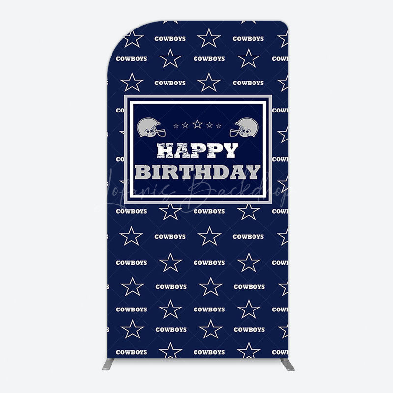 Lofaris Navy Blue White Stars Cowboys Birthday Arch Backdrop