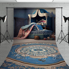 Lofaris Navy Royal Retro Princess Bedroom Sweep Backdrop