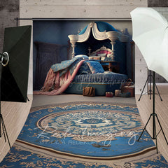 Lofaris Navy Royal Retro Princess Bedroom Sweep Backdrop