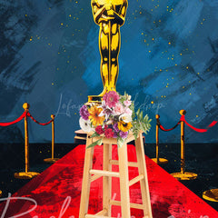 Lofaris Navy Wall Oscar Award Red Stage Photography Backdrop