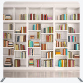 Lofaris Neat White Bookshelf Photo Square Tension Backdrop