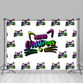 Lofaris Neon Cat Step And Repeat Meowy Christmas Backdrop
