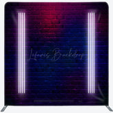 Lofaris Neon Glow Photo Brick Wall Square Tension Backdrop