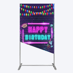 Lofaris Neon Graffiti Bricks Happy Birthday Rectangle Backdrop
