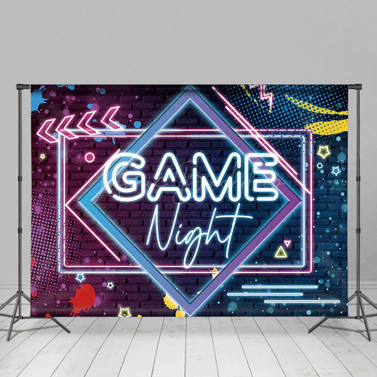 Lofaris Neon Graffiti Wall Game Night Dance Photo Backdrop