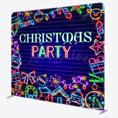 Lofaris Neon Light Brick Wall Pillow Cover Christmas Backdrop