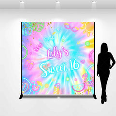 Lofaris Neon Shiny Pattern Summer Custom Birthday Backdrop