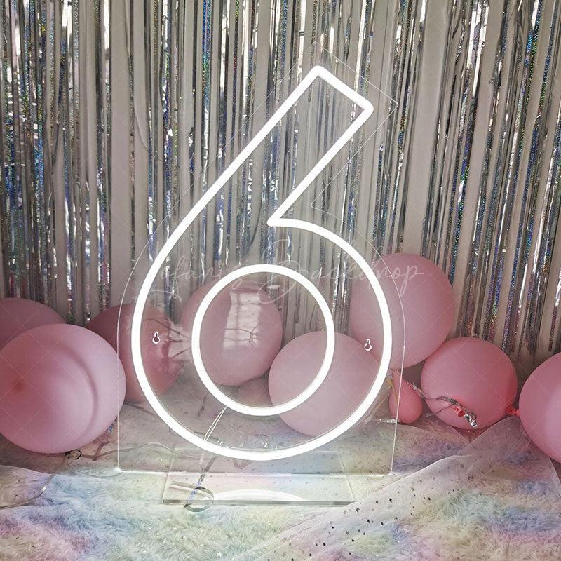 Lofaris 24inch Neon Sign LED Number For Birthday Party Decor