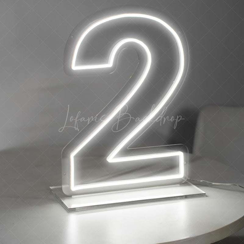 Lofaris 24inch Neon Sign LED Number For Birthday Party Decor