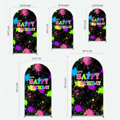 Lofaris Neon Splatter Pajama Party Arch Backdrop Glow Paint Sleepover Photography Background