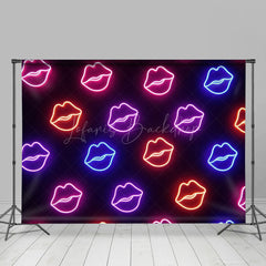 Lofaris Neon Stage Wooden Floor Photography Combo Set Backdrop