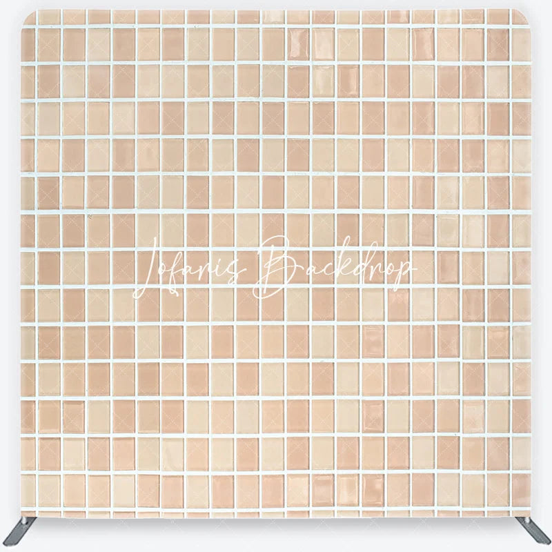 Lofaris Neutral Beige Cream Mosaic Tile Pattern Square Double-Sided Backdrop Versatile Modern Minimalist Photography Background