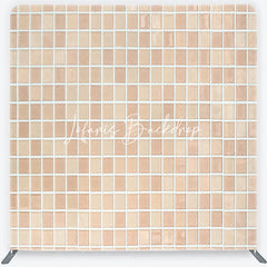 Lofaris Neutral Beige Cream Mosaic Tile Pattern Square Double-Sided Backdrop Versatile Modern Minimalist Photography Background