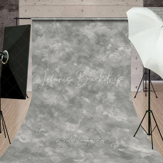 Lofaris Neutral Gray Textured Abstract Sweep Backdrop Hand-painted Plaster Effect for Professional Studio Photography