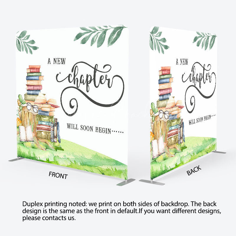 Lofaris New Chapter Begin Baby Shower Square Tension Backdrop