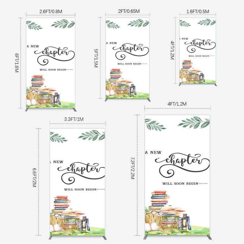Lofaris New Chapter Books Baby Shower Sweet Rectangle Backdrop