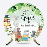 Lofaris New Chapter Forest Animals Round Baby Shower Backdrop