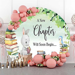 Lofaris New Chapter Forest Animals Round Baby Shower Backdrop