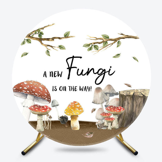 Lofaris New Fungi Is On The Way Round Baby Shower Backdrop