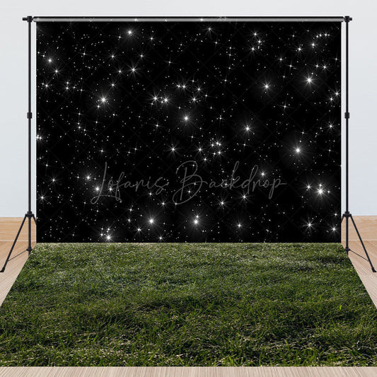 Lofaris Night Black Starry Sky Grassland Combo Set Backdrop