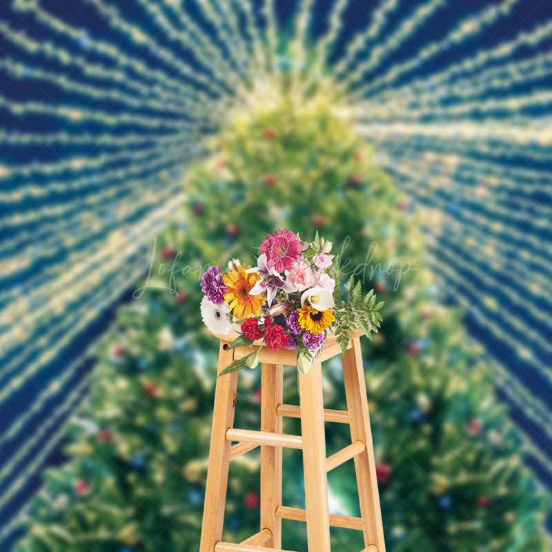 Lofaris Night Bright Twinkle Lights Christmas Tree Backdrop