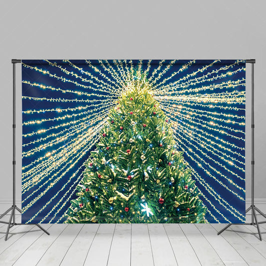 Lofaris Night Bright Twinkle Lights Christmas Tree Backdrop
