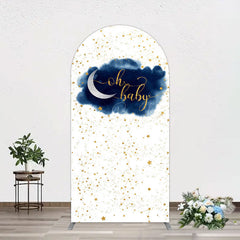Lofaris Night Gold Stars Oh Baby Gender Reveal Arch Backdrop