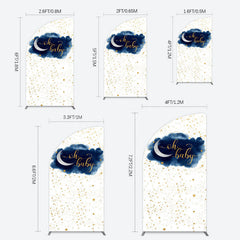 Lofaris Night Gold Stars Oh Baby Gender Reveal Half Moon Arch Backdrop