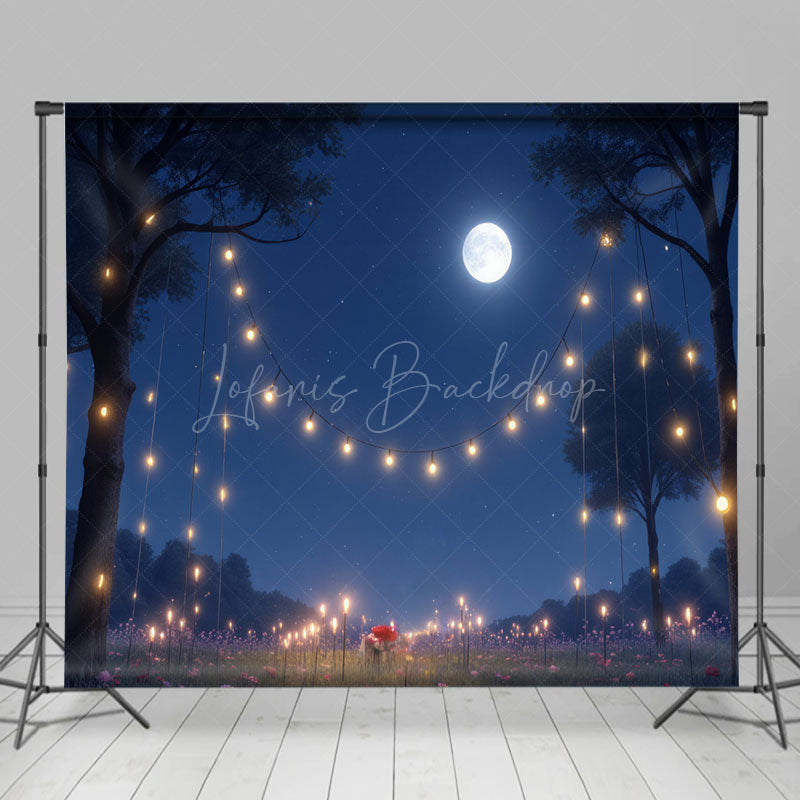 Lofaris Night Light Floral Arch Wedding Room Set Backdrop