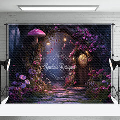 Lofaris Night Mushroom Magical Forest Stone Path Backdrop