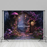 Lofaris Night Mushroom Magical Forest Stone Path Backdrop