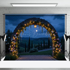 Lofaris Night Outdoor Lighted Floral Arch Wedding Backdrop