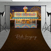 Lofaris Night Playground Ice Cream Shop Sweep Photo Backdrop
