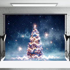 Lofaris Night Sky Mist Pine Tree Light Christmas Backdrop