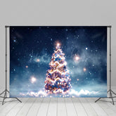 Lofaris Night Sky Mist Pine Tree Light Christmas Backdrop