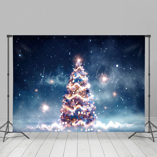Lofaris Night Sky Mist Pine Tree Light Christmas Backdrop