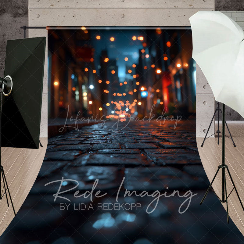 Lofaris Night Street Bokeh Alley Sweep Photography Backdrop