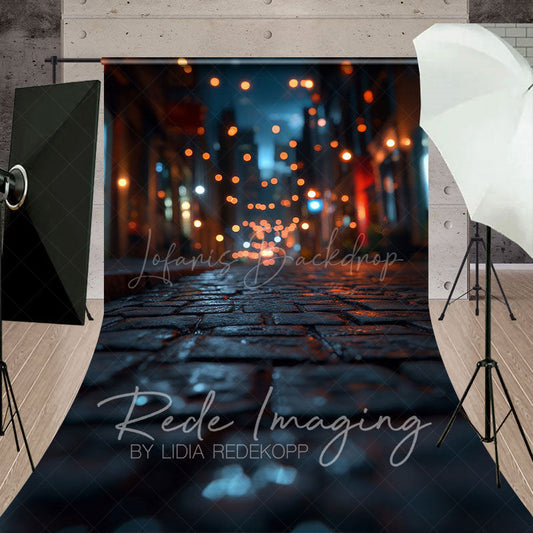 Lofaris Night Street Bokeh Alley Sweep Photography Backdrop