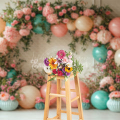 Lofaris Noble Sweet Floral Balloon Arch Wedding Backdrop