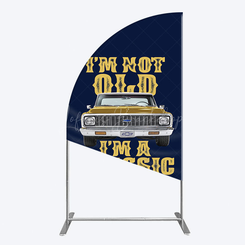 Lofaris Not Old But Classic Vintage Birthday Half Moon Arch Backdrop