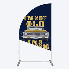Lofaris Not Old But Classic Vintage Birthday Half Moon Arch Backdrop