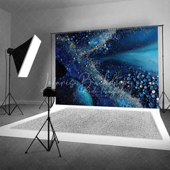 Lofaris Ocean Blue Fluid Flow and Pearl Bubbles Backdrop Abstract Art Photography Background Elegant Birthday Decor