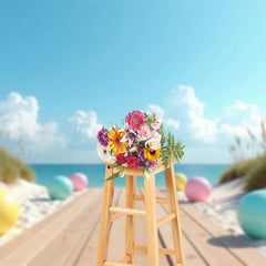 Lofaris Ocean View Boardwalk Summer Cake Smash Photo Backdrop