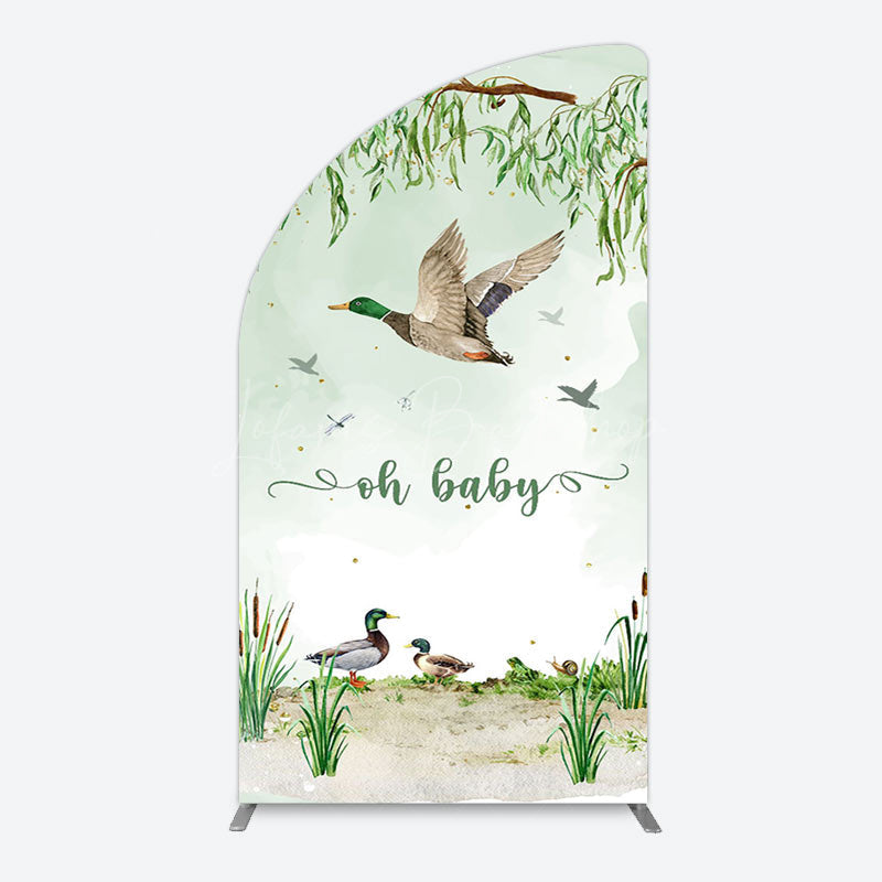 Lofaris Oh Baby Duck Spring Scene Gender Reveal Arch Backdrop
